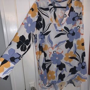 Colorful large flower-print tunic from ELOQUII